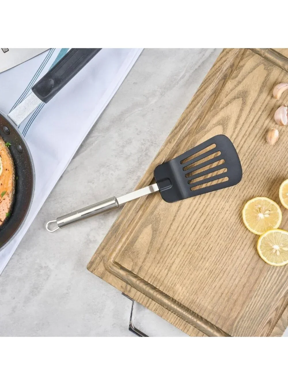 Large Heat-Resistant Slotted Turner Spatula Set - Non-Stick, Dishwasher Safe, 6